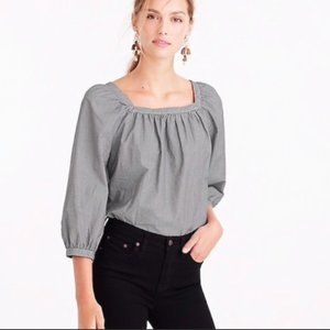 J. Crew Gingham Square Neck Blouse